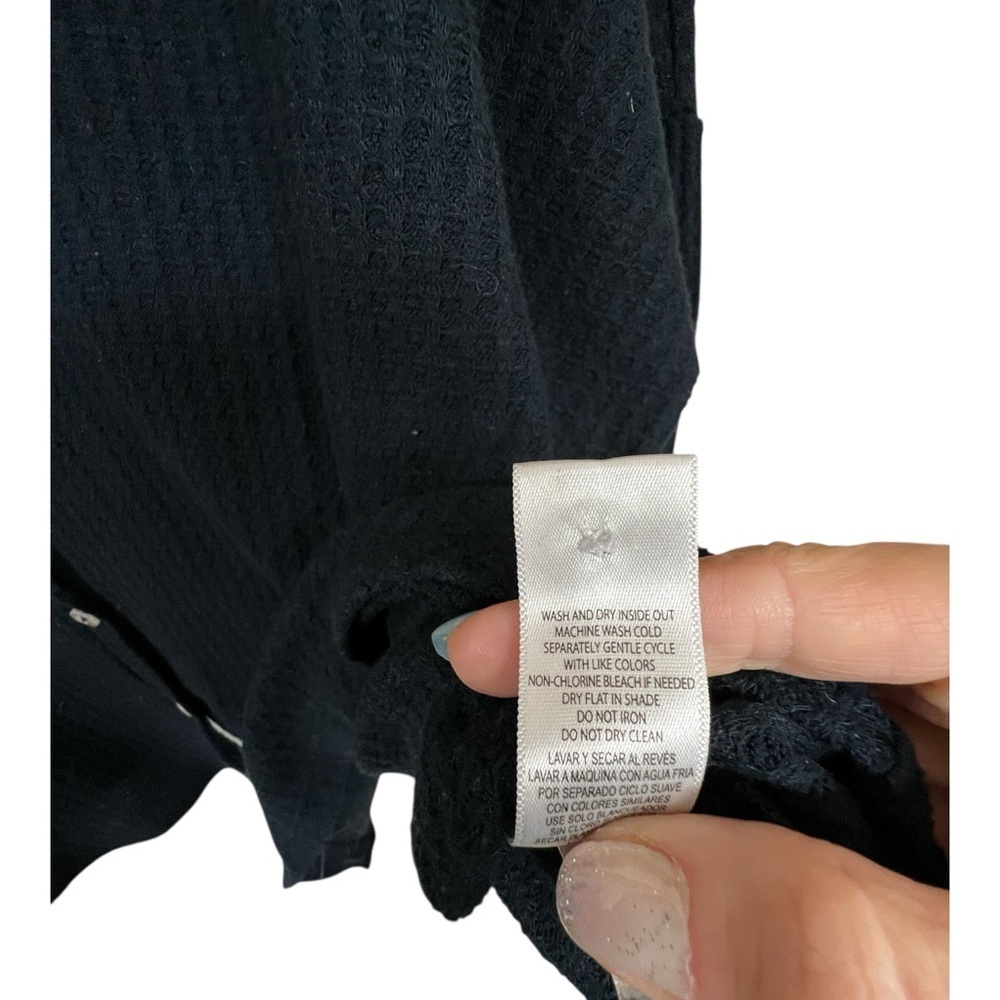 Tommy Hilfiger Navy Textured Button Up Cardigan - Picture 4 of 5